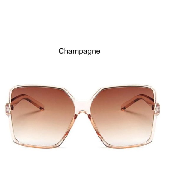 Womens Oversized Champagne Sunglasses Unisex Gradient Hip Hop Shades - Picture 3 of 4
